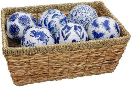 Набор от декоративни порцеланови топки Oriental Furniture 4 наСиньо-бял (B)
