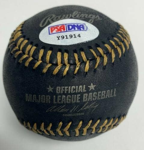 Лари Бърд и Меджик Джонсън Подписа Black MLB Бейзбол PSA Y91914 - Различни предмети, с автограф от НБА