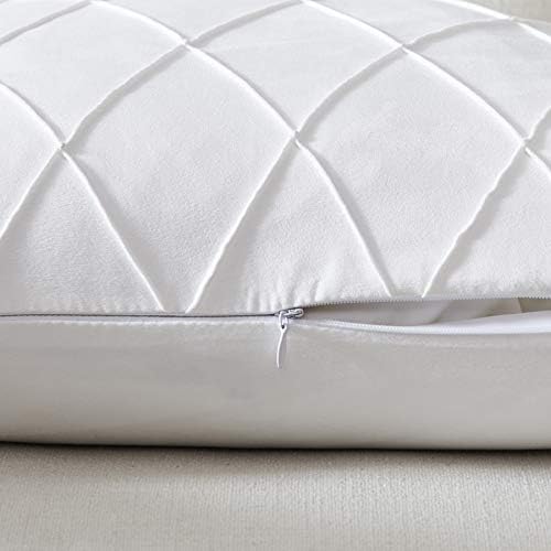 Бели калъфки за възглавници – 2 опаковки покрива възглавница с размери 18 x 18 инча - Трайни и незабележим цип – Висококачествен