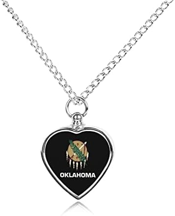 Флаг Оклахома Украса за Крематориуми за домашни любимци, за Праха на Паметника Урна Колие с Висулка за Памет за Кучета Котки