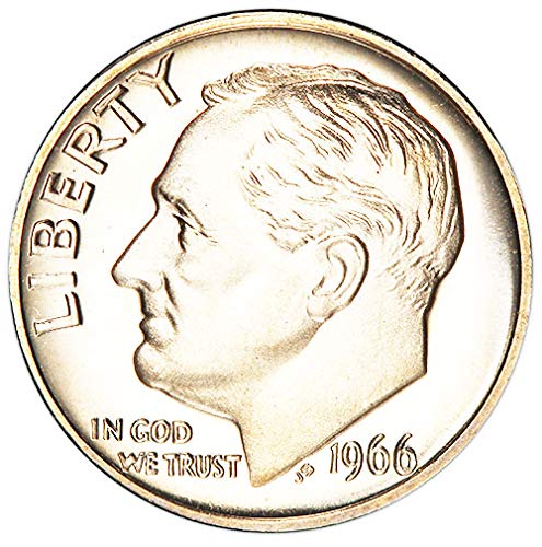 1966 SMS - СЪОБЩЕНИЕ Roosevelt Dime Choice, не Обращавшийся монетен двор на САЩ