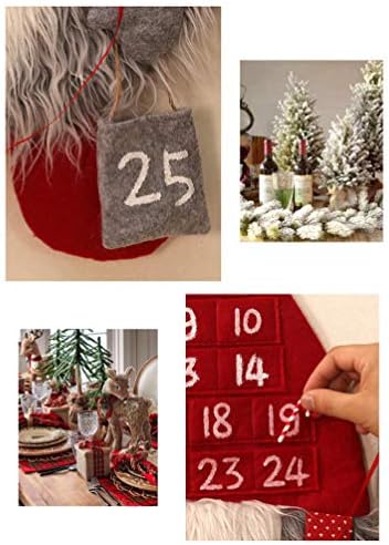 KESYOO Декор Адвент Календар на Шведска Джудже Санта Обратно Броене Календар с Джобове за 24 Дни, за Коледа Домашен Офис Вратата