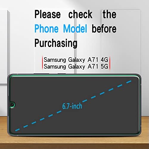Slanku [3 опаковки] Защитно фолио за Samsung Galaxy A71 4G, A71 5G от закалено стъкло, защита от надраскване, Лесна инсталация,
