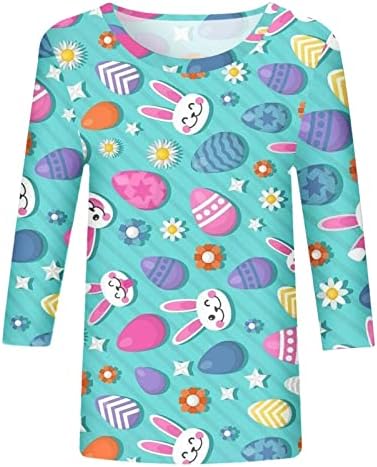 Блуза, Тениска За Момичета С 3/4 ръкав и деколте Лодка От Памук, С Цветен Модел Kawaii Animal Бъни Костюми За Cosplay Свободно