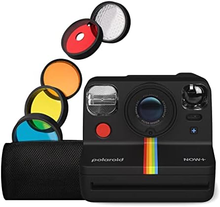 Polaroid Now + Камера миг стрелба I-Type 2-ро поколение, Свързана чрез Bluetooth и Управлява приложение - Черен (9076)