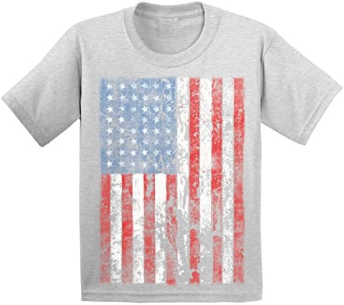 Тромав Стилове Младежка Тениска с Американския Флаг, Потертая Тениска За Деца от 4 Юли