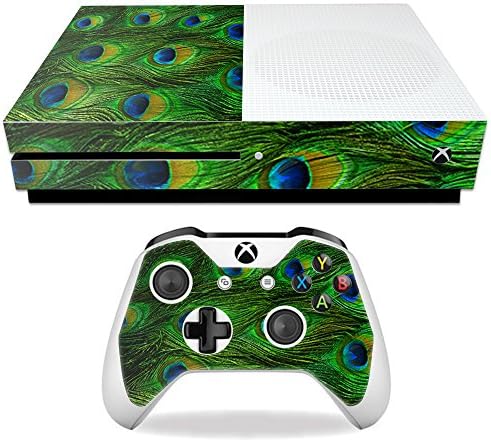 Корица MightySkins, съвместима с Microsoft Xbox One S - Паунов пера | Защитно, здрава и уникална Vinyl стикер | Лесно се