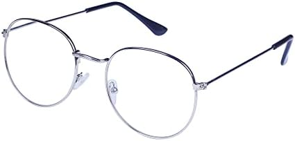 JoXiGo Унисекс Очила За Четене На Мъже, Жени Ретро Реколта Метална Дограма За Прозрачни Лещи + Лента За Очила