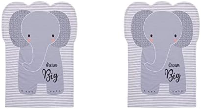 Слоница NoJo Emma - Сиво с бяло Вязаное Детско одеяло под формата на спици - Dream Big (опаковка от 2 броя)