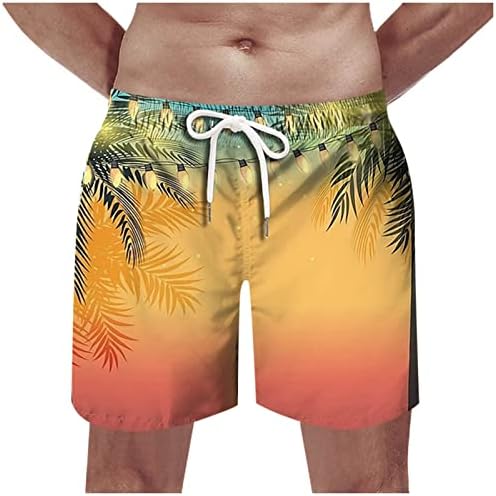Плажни Шорти за плуване, Мъжки Бански с Принтом, Нови Тропически Хавайски Плаж Модни Дишащи Ежедневни Панталони