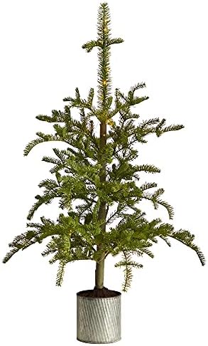 4,5 метра. Предварително осветени Коледна изкуствена елха от бор в Декоративни Саксии