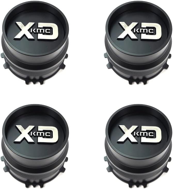 Серия 4X XD (от KMC) Сатен Черни Шапки Централна главината на колелото 3-1/2 с надлъжна локация за 5x4,5 5x114,3 XD229 Мачете Crawl Beadlock