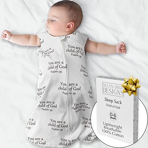 Детско одеало Ocean Капка от памук, Подходящо за носене, Чанта за сън, Бебешко Кошче - Цитат на Дете на Бога, Подаръци за Кръщене