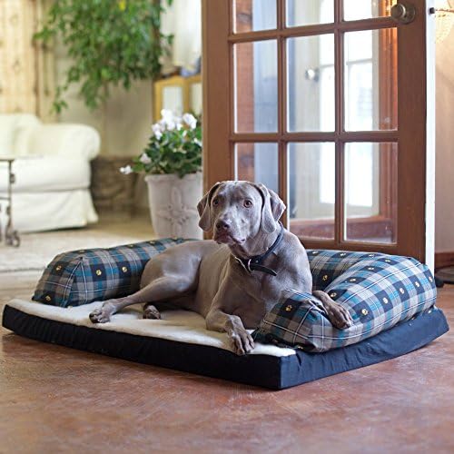 Легла за кучета Baxter на дивана Плат: каре с тюркоаз крака, Размер: Среден (25 за Д-р х 35Ш)
