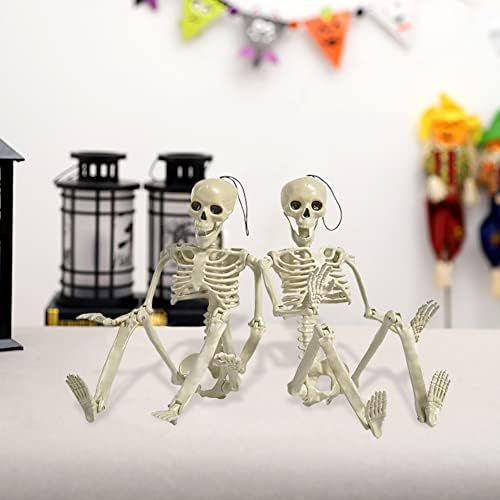 DINESIL 5 Опаковки Скелета за Хелоуин, Скелет за Хелоуин в цял ръст, с Подвижни стави, 16 Висящи Ужасяващи Скелети за Хелоуин, Духове