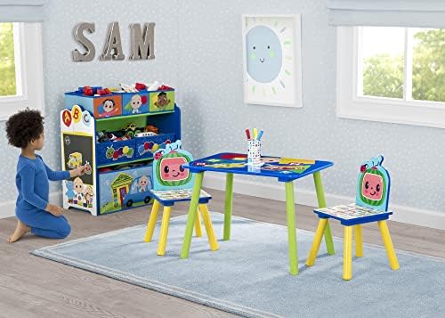 Комплект за детска стая PZCXBFH от 4 теми включва маса, 2 стола и 6 кутии за съхранение на играчки