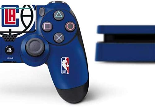 Игри кожата Skinit Decal е Съвместим с PS4 Тънък Пакет - Официално Лицензиран Дизайн едър логото на НБА LA Clipperers
