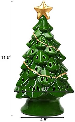 11,5 Предварително Осветени Керамични Плота на масата за Коледната Елха С Кух Дизайн с led подсветка в Зелен Цвят