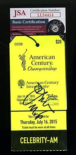 Арнолд Палмър, главен изпълнителен директор на JSA, Собственоръчно Подписани с Автограф на Билета за турнира 2015