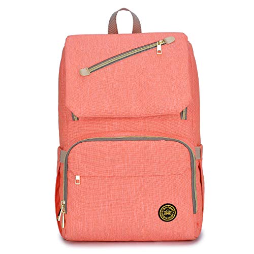 Раница-чанта за памперси Qimiaobaby, Многофункционална Чанта За съхранение Пелени с Голям Капацитет (Розов)