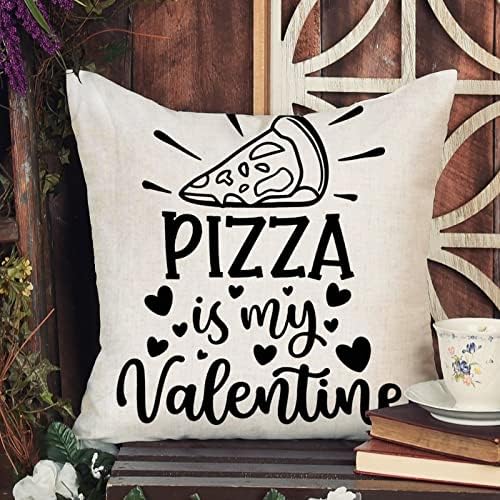 Pizza is My Valentine Калъфка за Свети Валентин, Романтична Калъфка за вашата Сватба, Годишнина, Годеж, Калъфка за Възглавница, Квадрат