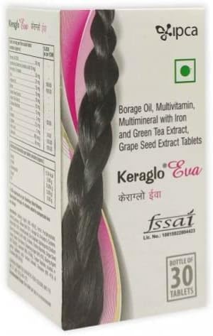 оман IPCA Keraglo Eva бутилка с 30 таблетки за лечение на косопад при жени