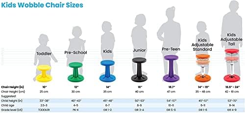 Kore Kids Начална Bobble стол - Гъвкав Стол за занимания в клас, предучилищна възраст, детската градина и началното училище - Възраст от 4-5