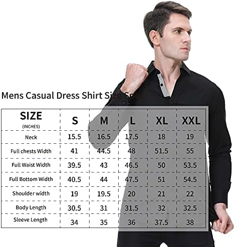 Мъжки Ризи WARHORSEE Ежедневни Риза с копчета и Дълъг ръкав От памук Участък Обикновена засаждане