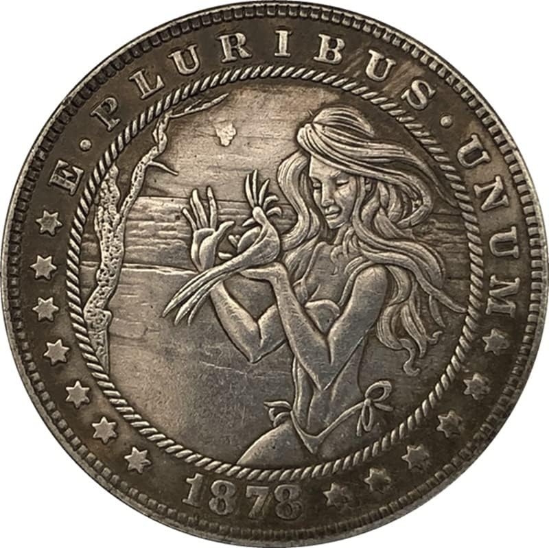 38 ММ Старинна Сребърна Доларова Монета Американски Морган Скитник Монета 1878CC Занаят 127