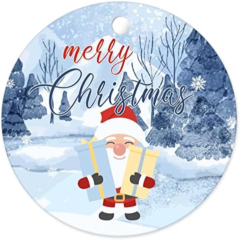 MerryChristmas Украса на Коледната елха 2022 Коледно Дърво Камион Снежинки, снежни човеци С Двустранно Принтом през Цялата Порцелан Празнична