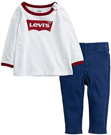 Комплект дрехи от 2 теми Levi ' s/ тениска с дълъг ръкав и гамаши за малки момичета