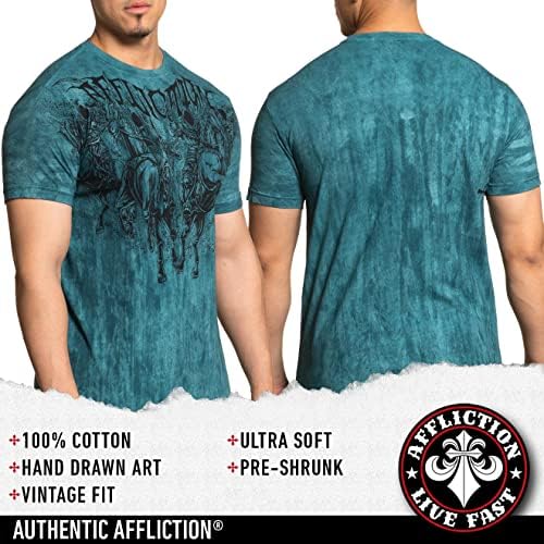 Мъжка тениска с графичен дизайн Affliction с Къс ръкав
