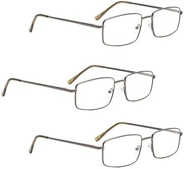 LUR 3 опаковки очила за четене в полукръгла рамка + 3 опаковки на метални очила за четене (само 7 двойки ридеров + 2,25)