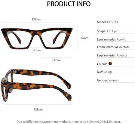 OCCI CHIARI Очила за четене за Жени Cat Eye Fashion Reader 0 1.0 1.25 1.5 1.75 2.0 2.25 2.5 2.75 3.0 3.5 4.0 5.0 6.0