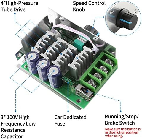 Регулатор на скоростта на двигателя за постоянен ток PWM-Контролер, Enmja 7-70V 30A Регулируем Регулатор на Скоростта на двигателя на PWM 12V