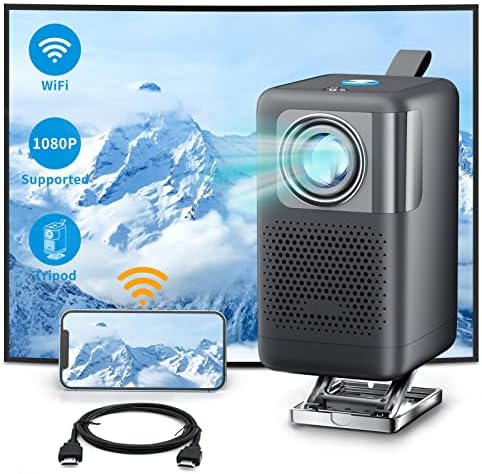 WiFi Проектор, Мини Проектор Leapwell Outdoor Видео 1080P с подкрепата на 4500 Лумена с телевизор и максимално дисплей 300 инча,
