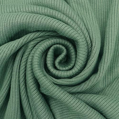Стилна тъкани от вискоза, ликра, еластична плетиво тъкан в рубчик 2x1 (проба проба (7 x 10), прашен зелен)