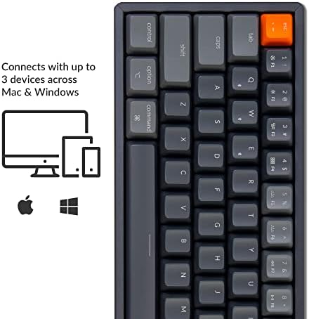 Ключодържател K14 70% Подредба 72 Клавишите Безжична Bluetooth /USB Жичен Механична Клавиатура за Mac с Червен ключ Gateron G Pro