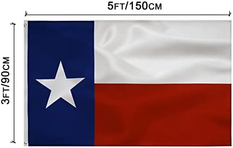 Флаг на щата Тексас 3x5 фута, Флаг на щата Тексас На открито На закрито Качествен Полиестер с Ярки Цветни Двойни Прошитыми Ръбове Месингови