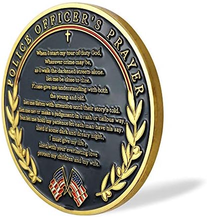 Монета Призовава правоохранителните органи на Тънка Синя Линия Молитва Монета полицай