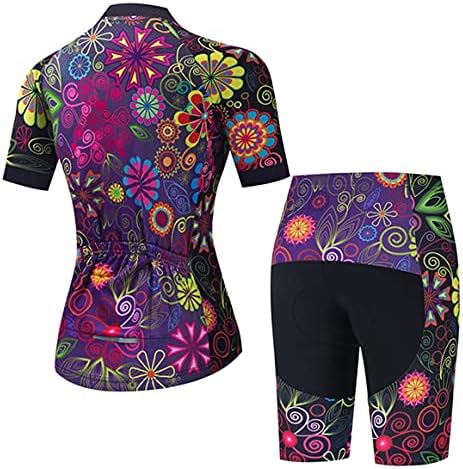 Жена комплект от Джърси Weimostar за Колоезденето с Къс ръкав и 3D Меки Велосипедными Къси панталони, Дишаща Риза С Джобове