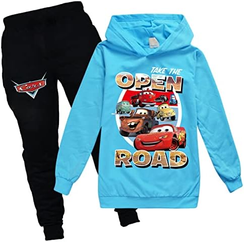 Жилетки-Пуловери BY-CAN Cars, Блузи с дълги ръкави с цип Маккуин + Спортни Панталони, Графичен Спортен костюм с качулка за деца от 2