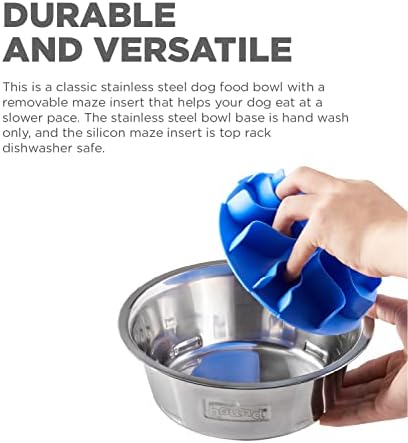 Купа за хранене на кучета Outward Hound от неръждаема стомана Забавни Устройство Slo - купа за кучета с бавно хранене