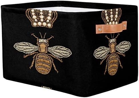 XMNYGJ Кутия За Съхранение с Принтом Животни и Пчели, Сгъваема Холщовая Кошница За Съхранение, Голяма Кубическая Кутия за