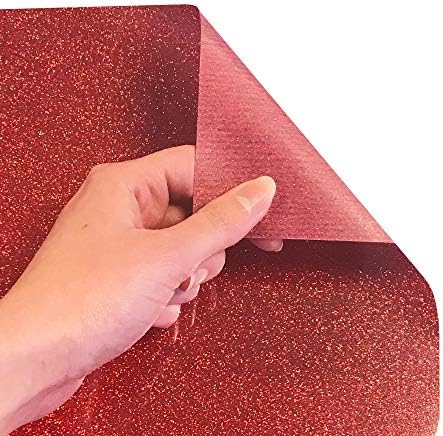 Ютия Siser Glitter HTV 12 x3ft Roll (в Червено) на теплопередающем винил