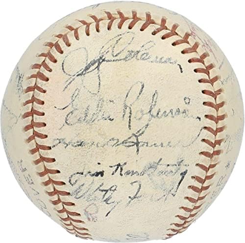 1956 Отбор на Шампионите от Световна серия Ню Йорк Янкис Подписа Бейзболен топката Мики Мэнтла JSA - Бейзболни топки с автографи