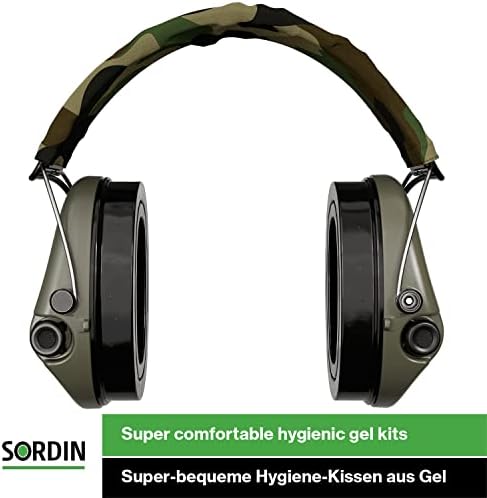 Sordin Supreme PRO X - Регулируеми-слушалки с шумопотискане с led подсветка и гелевыми вложка - Камуфляжное лента за глава и
