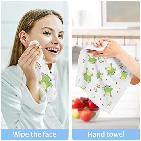 Гъба Kigai 2 опаковки с Мультяшными Жаби – Меки Кърпи За лице, За фитнес, Хотелски и спа качество, Кърпи за Многократна употреба