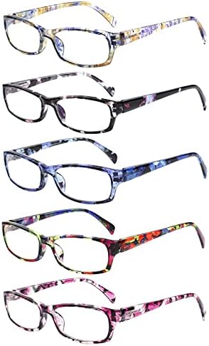 VIDEBLA, 5 Опаковки Компютърни Очила за четене, Мъжки и Дамски Очила Срещу умората на очите, Блокиране на Синя Светлина, Очила