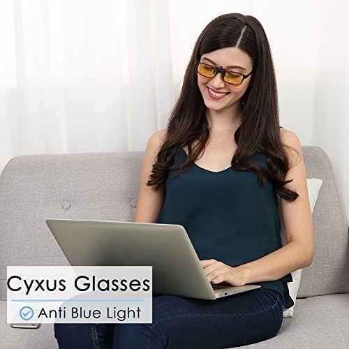 Очила Cyxus Blue Light, блокиране на ултравиолетовите лъчи, с откидывающимися точки на клипсе от напрежение очи и Жълти лещи